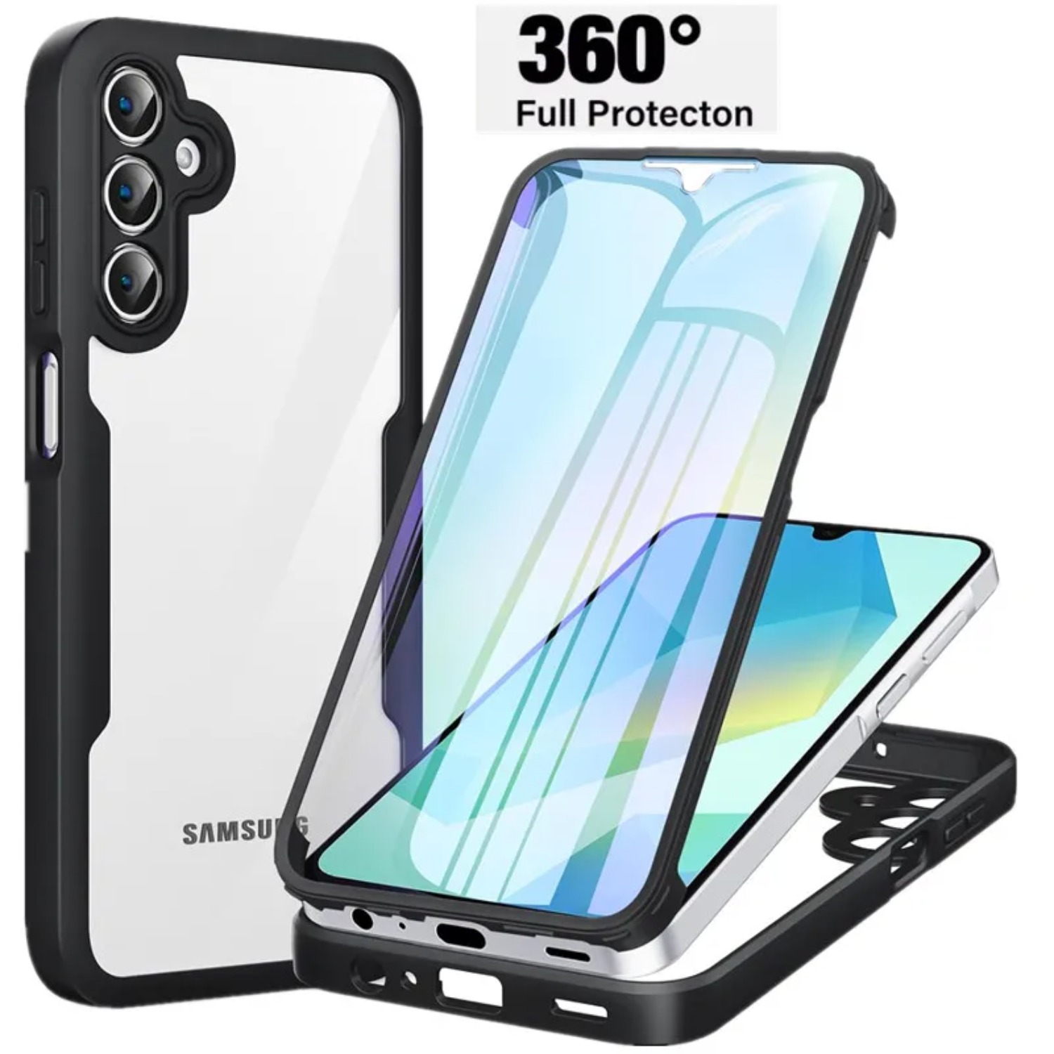 Heavy Duty 360 Full Body Protective Case - Transparente para serviço pesado 360 °