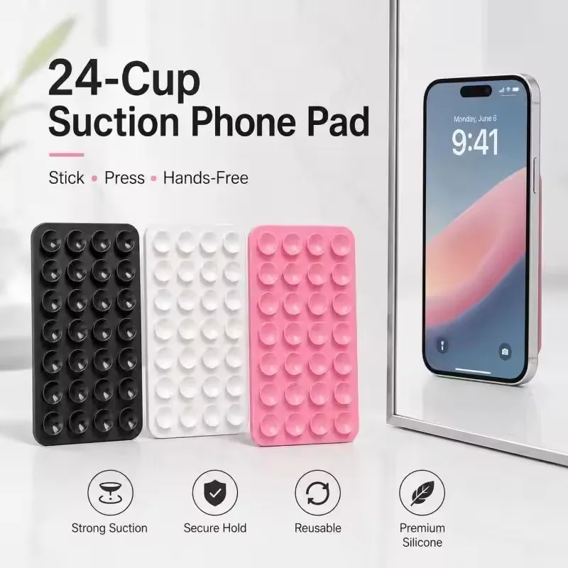 Phone Cases - Suporte de Silicone com Ventosa para