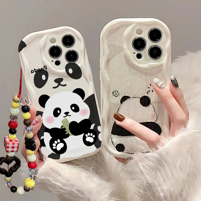 Cute Cartoon Wrist Strap Silicone Case - Panda bonito pulseira de pulso caso