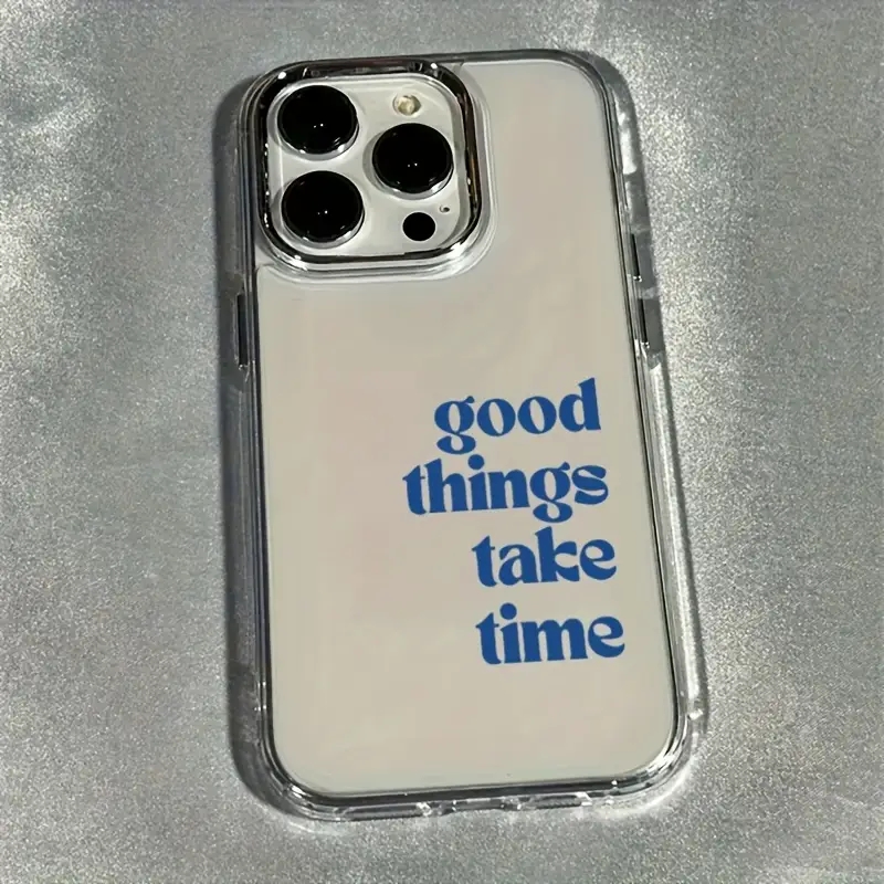 Clear Shockproof Bumper Case - Good Things Take Time Capa Protetora