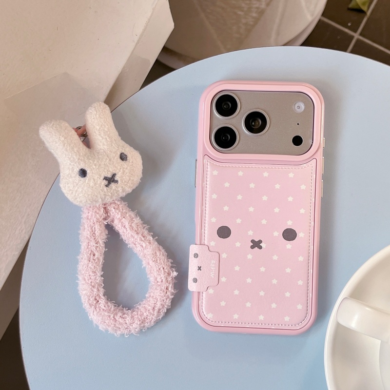 Cute Cartoon Wrist Strap Silicone Case - Capa de Telefone de Couro Antichoque