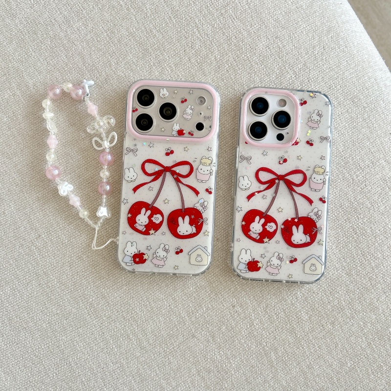 Capa de celular brilhante com  - Cute Cartoon Wrist Strap Silicone Case avaliação e preço