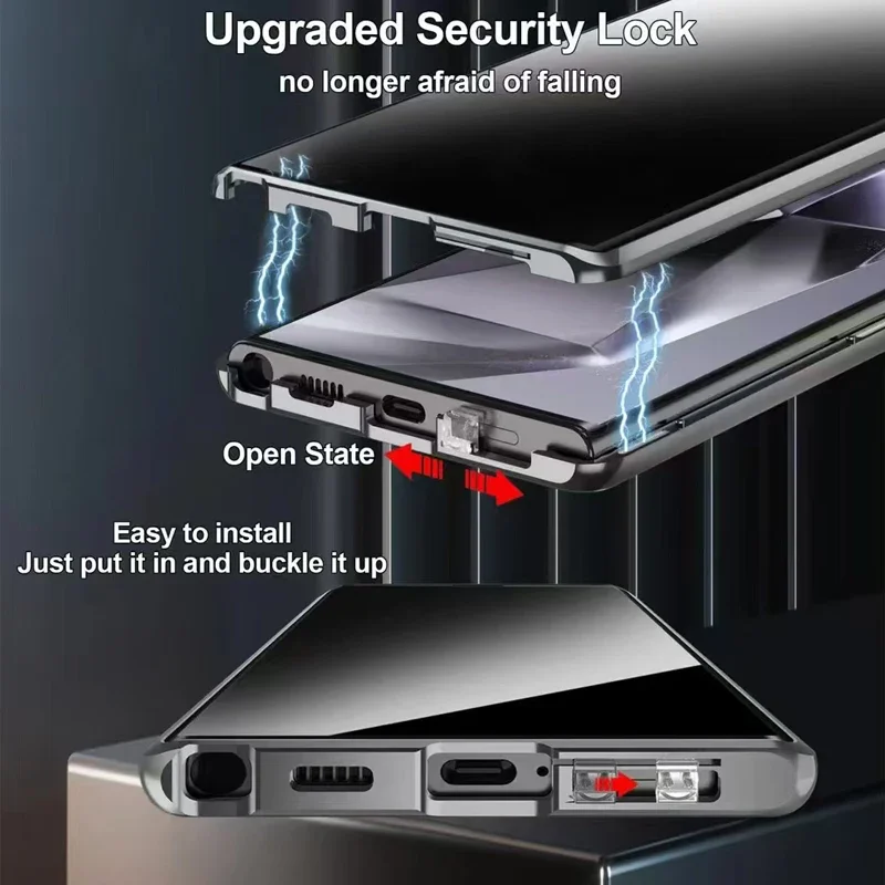 Capa de telefone de metal vidr - Anti Spy Privacy Glass Case avaliação e preço