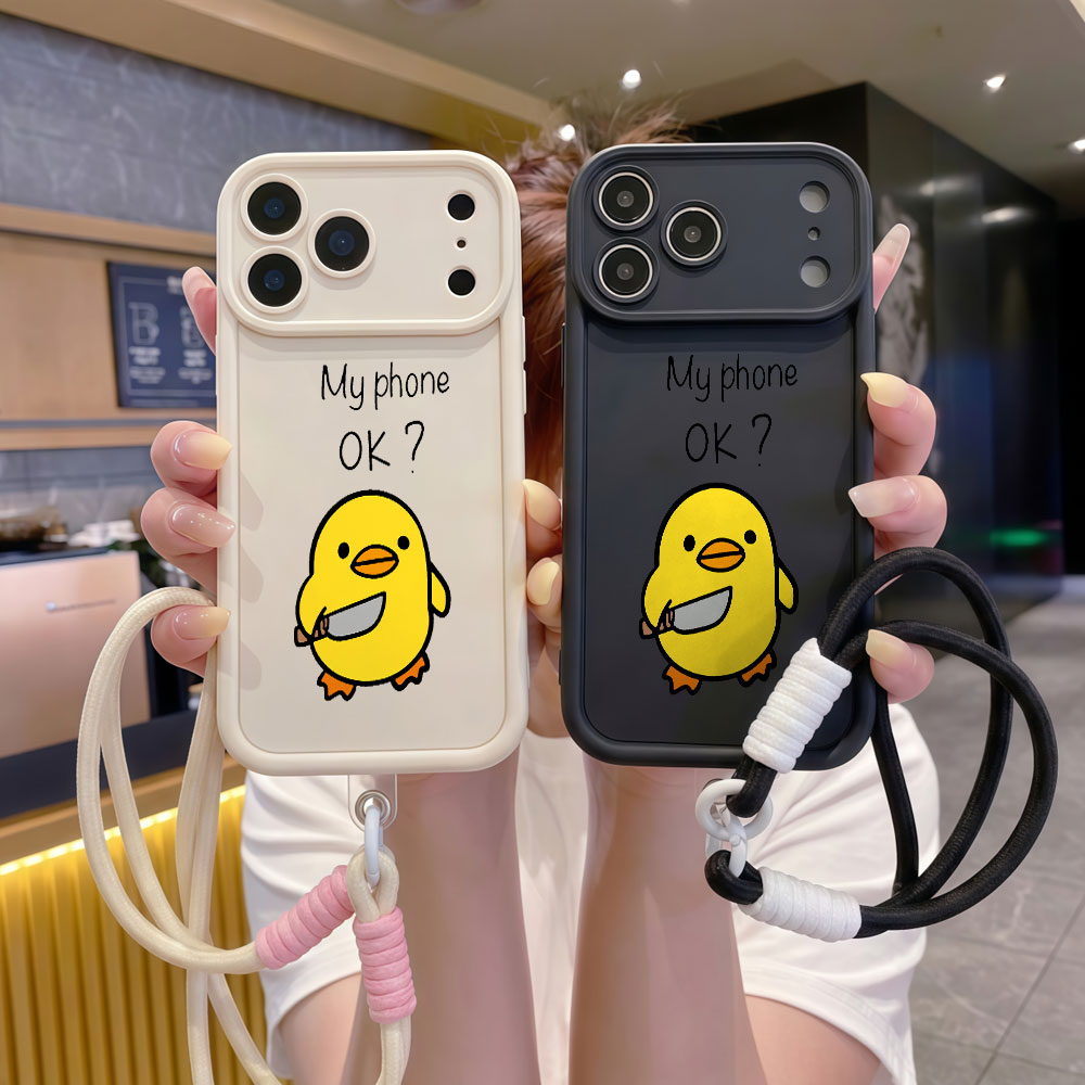 Capa de Celular com Alça de Pu - Cute Cartoon Wrist Strap Silicone Case avaliação e preço