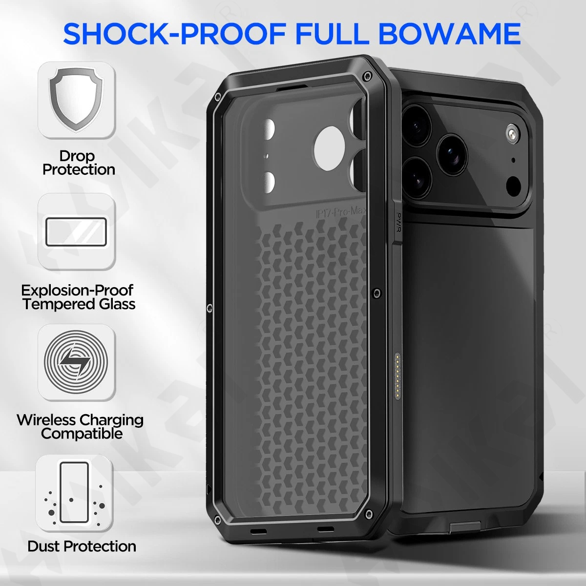 Capa adequada para iPhone 18 P - Heavy Duty 360 Full Body Protective Case avaliação e preço