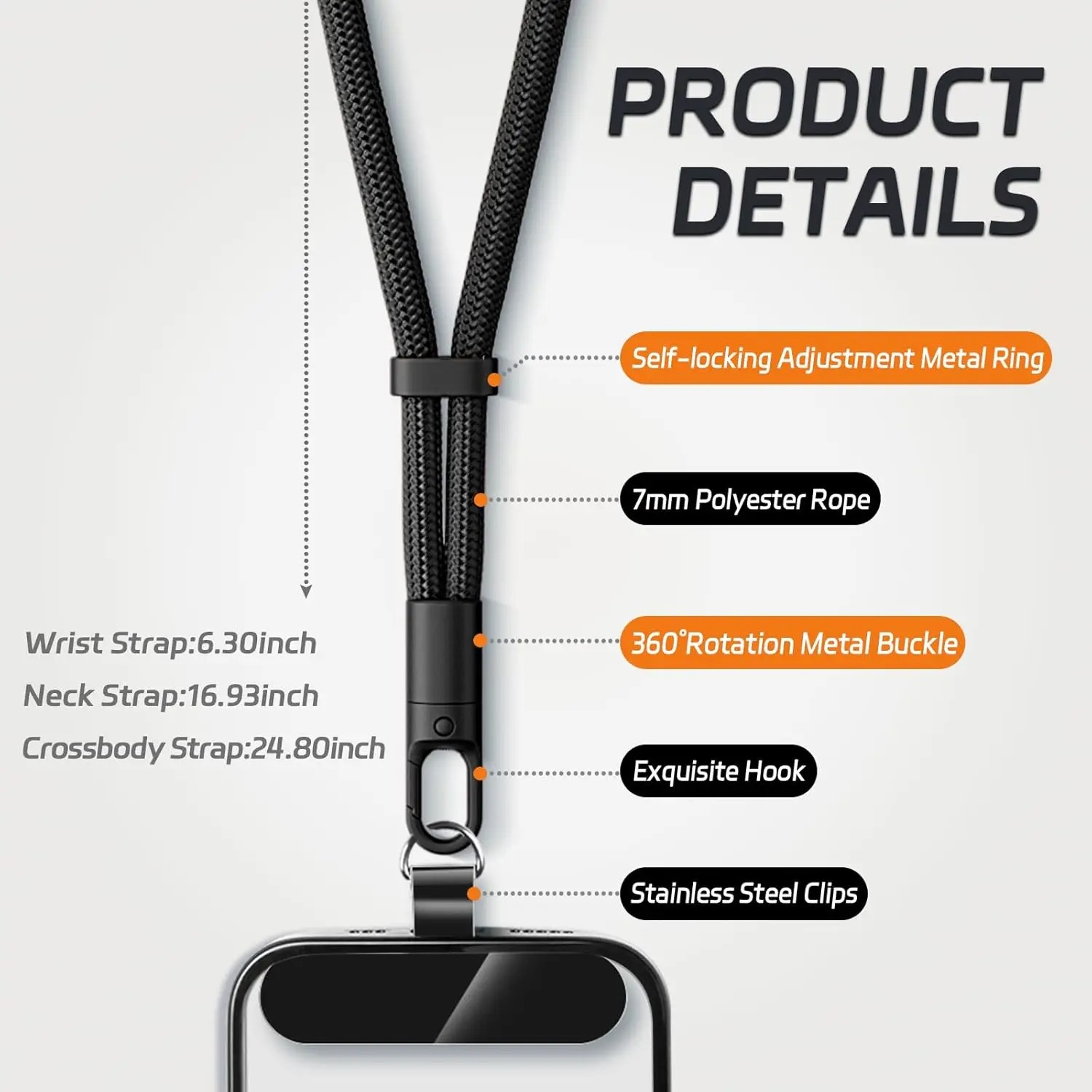 Cordão universal para telefone - Crossbody Lanyard Neck Strap Case avaliação e preço