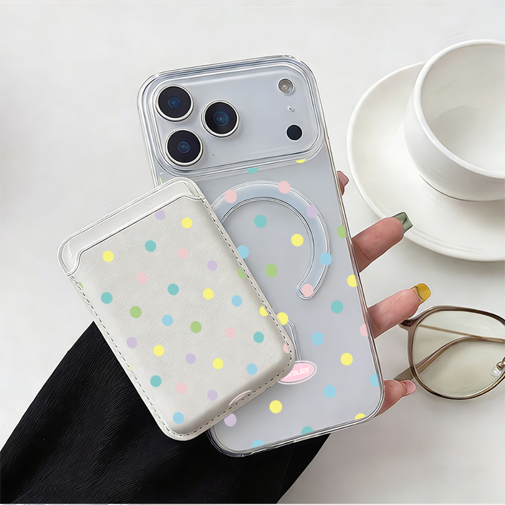 Capa Colorida com Bolinhas par - Leather Wallet Card Holder Phone Cover avaliação e preço