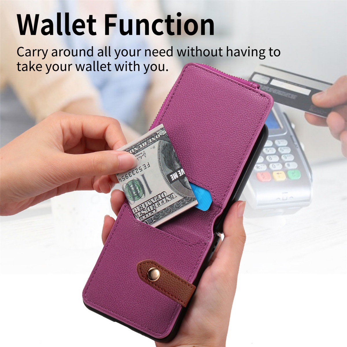 Capa de Telefone Luxuosa com P - Leather Wallet Card Holder Phone Cover avaliação e preço