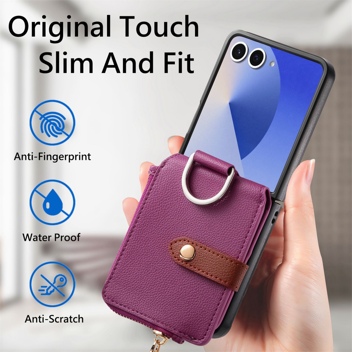 Capa de Telefone Luxuosa com P - Leather Wallet Card Holder Phone Cover avaliação e preço