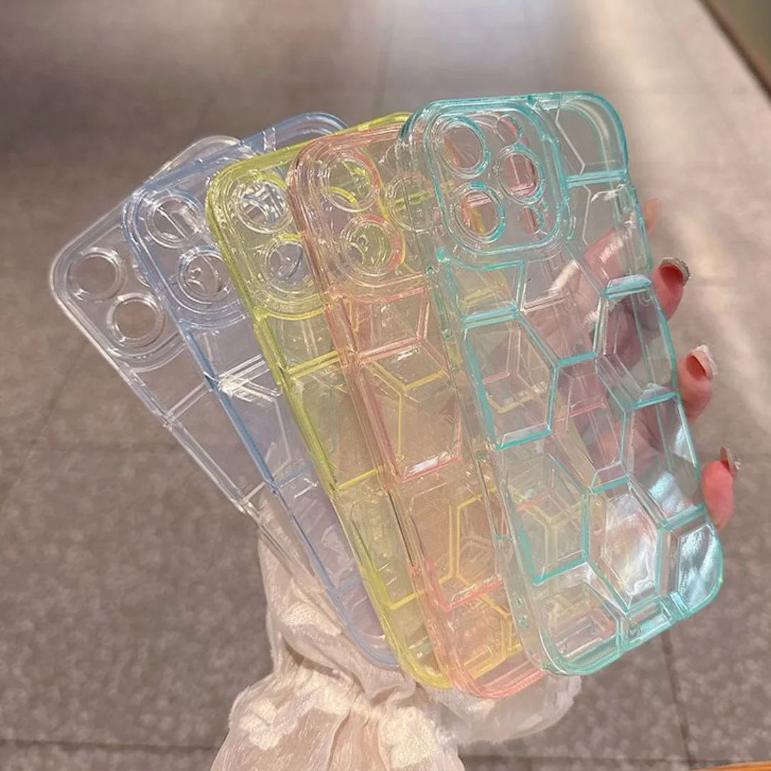 Favo de mel padrão de futebol  - Clear Shockproof Bumper Case avaliação e preço