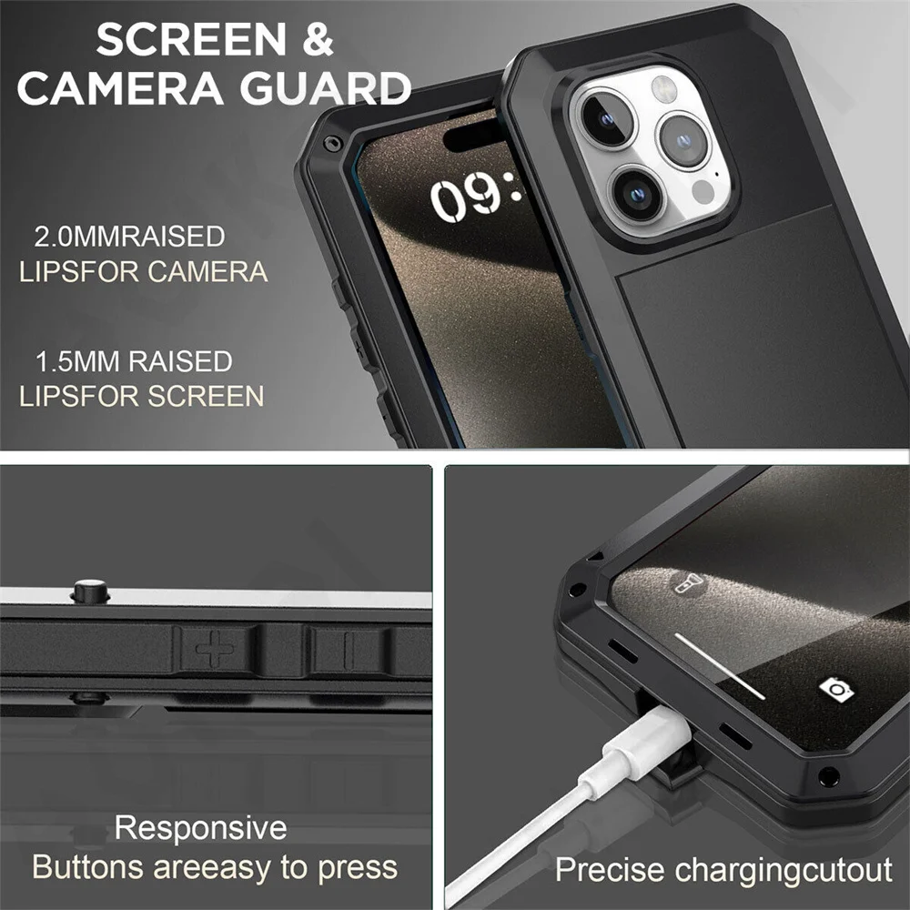 Capa para iphone 17 16 15 14 1 - Heavy Duty 360 Full Body Protective Case avaliação e preço