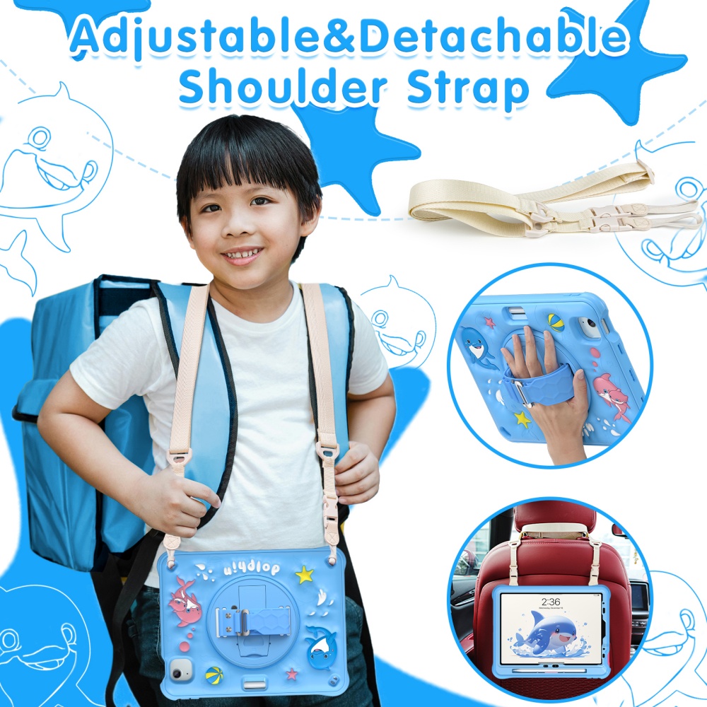 Capa Infantil Fofa para iPad M - Cute Cartoon Wrist Strap Silicone Case avaliação e preço