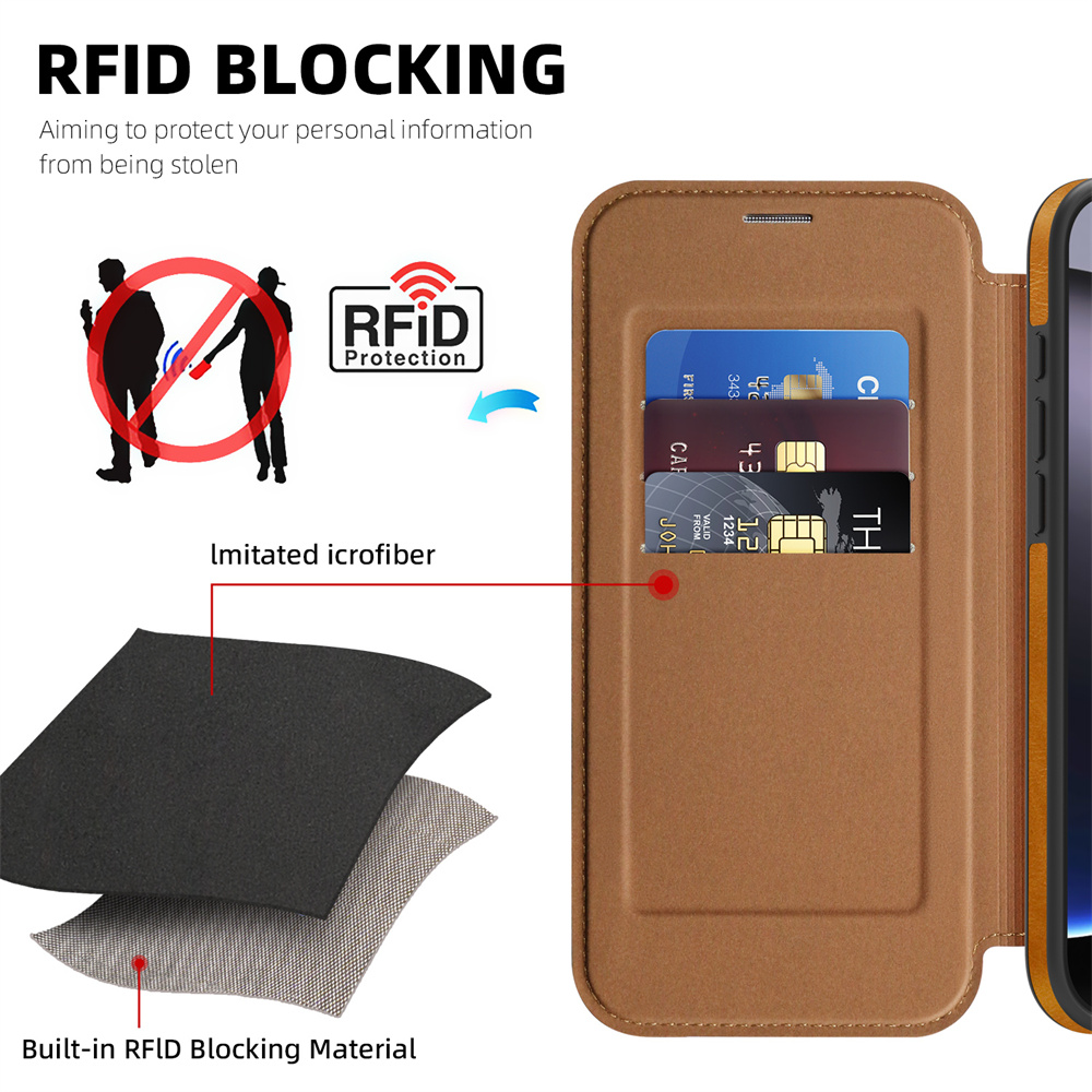 Capa de Telefone de Couro com  - Leather Wallet Card Holder Phone Cover avaliação e preço