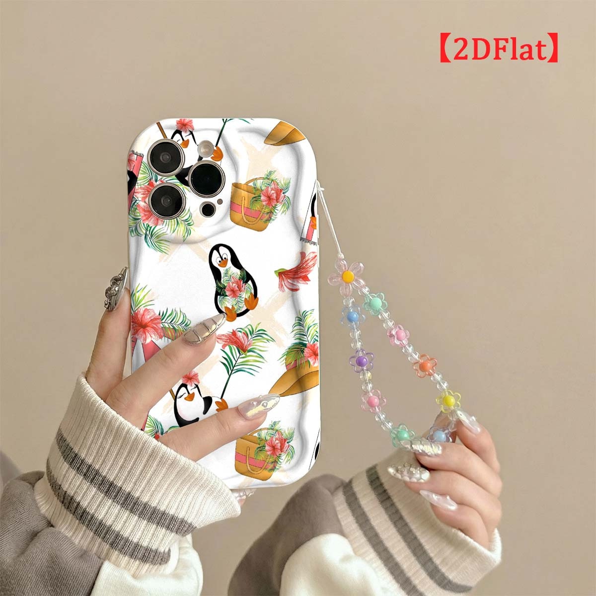 Capa de celular com pinguim fo - Cute Cartoon Wrist Strap Silicone Case avaliação e preço
