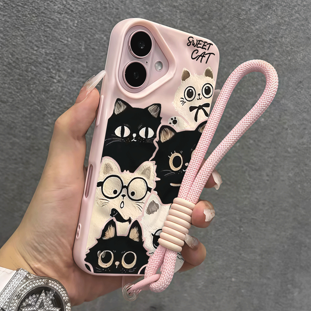 Capa de Silicone com Alça de P - Cute Cartoon Wrist Strap Silicone Case avaliação e preço