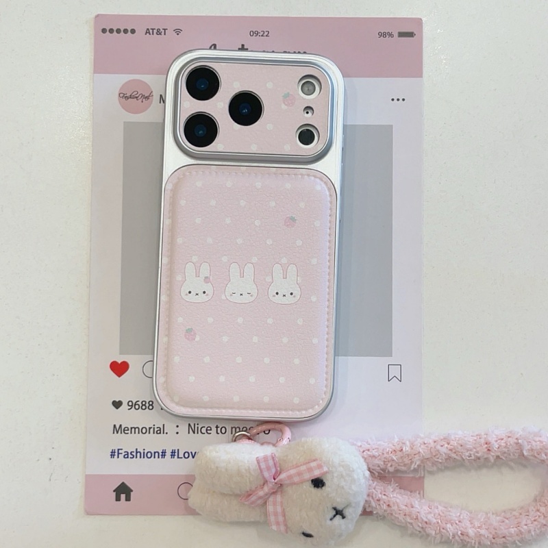 Capa de Telefone de Couro com  - Cute Cartoon Wrist Strap Silicone Case avaliação e preço